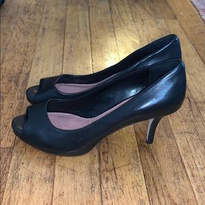 Vince Camuto Black Peep-Toe Heels
